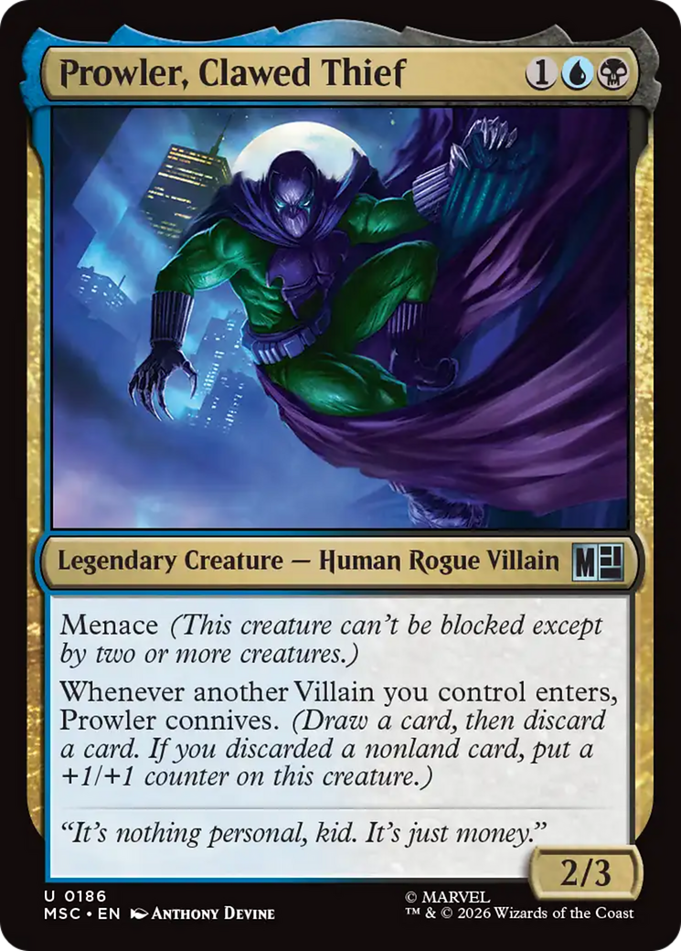 Prowler, Clawed Thief (Surge Foil) [Marvel Super Heroes] | Good Games Morley