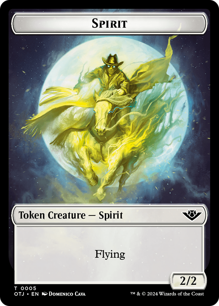 Treasure // Spirit Double-Sided Token [Outlaws of Thunder Junction Tokens] | Good Games Morley