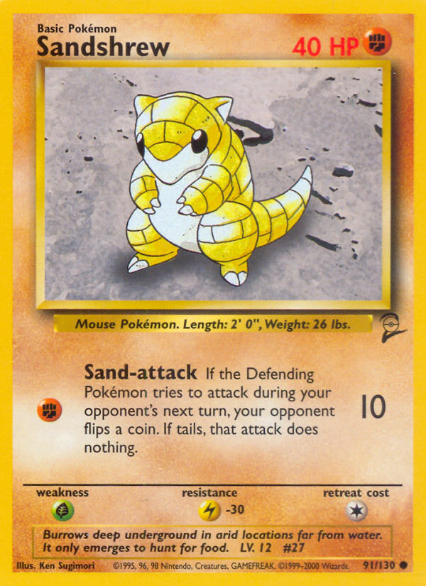 Sandshrew (91/130) [Base Set 2] | Good Games Morley