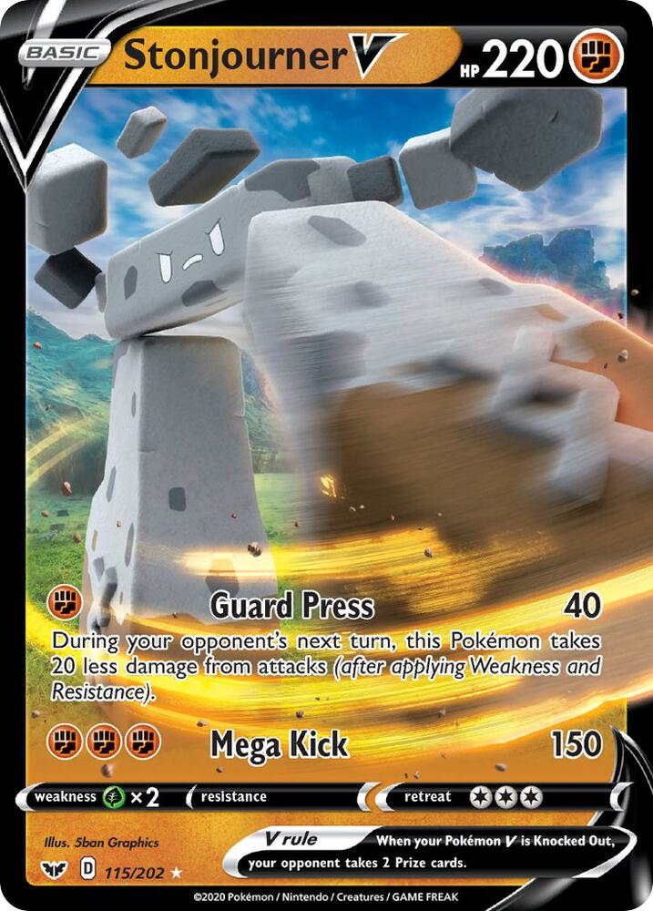 Stonjourner V 115/202 (SWSH01: Sword & Shield Base Set)  - Holofoil | Good Games Morley