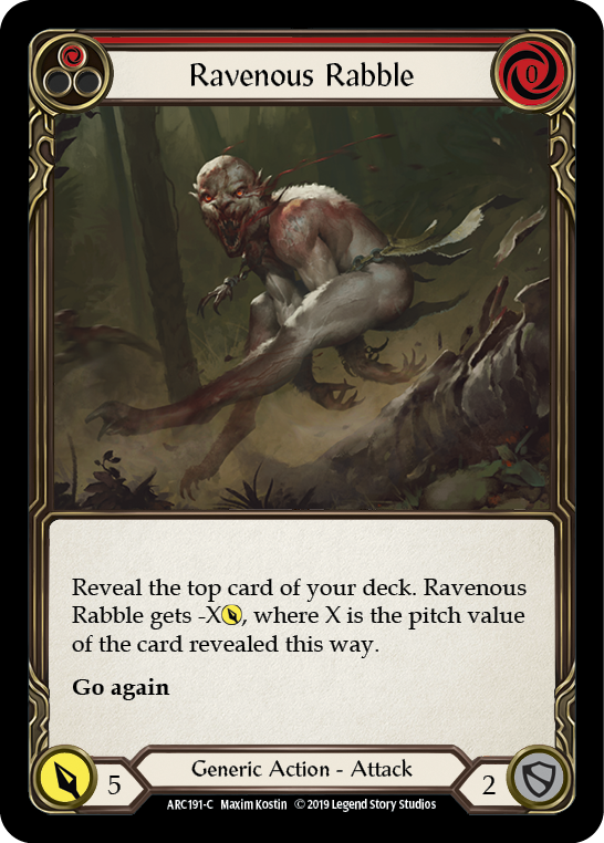 Ravenous Rabble (Red) [ARC191-C] (Arcane Rising)  1st Edition Rainbow Foil | Good Games Morley