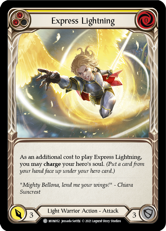 Express Lightning (Yellow) [MON052-RF] (Monarch)  1st Edition Rainbow Foil | Good Games Morley