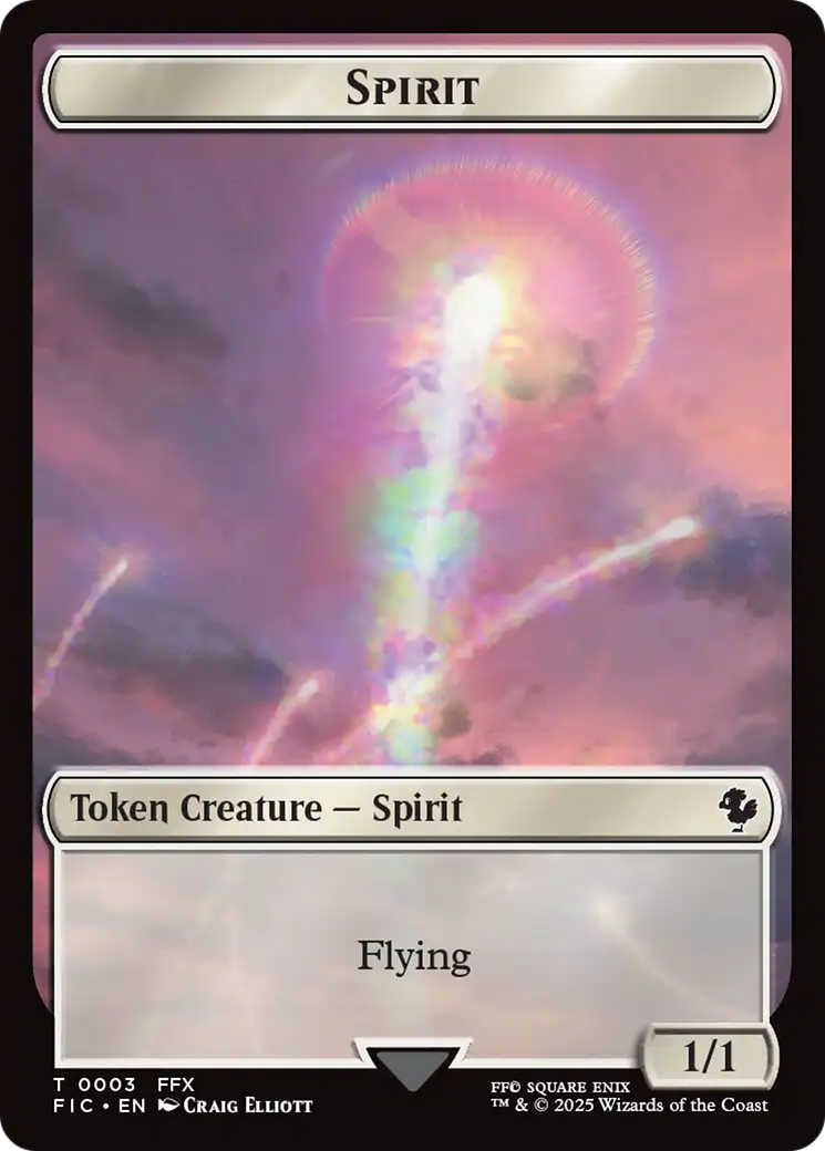 Spirit // Hero (0027) Double-Sided Token (Surge Foil) [FINAL FANTASY Commander Tokens] | Good Games Morley