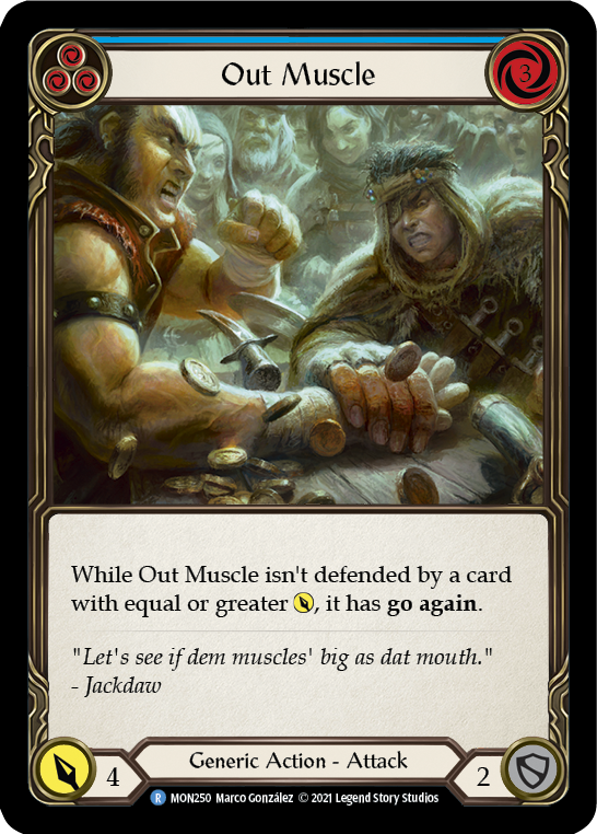 Out Muscle (Blue) [MON250] (Monarch)  1st Edition Normal | Good Games Morley