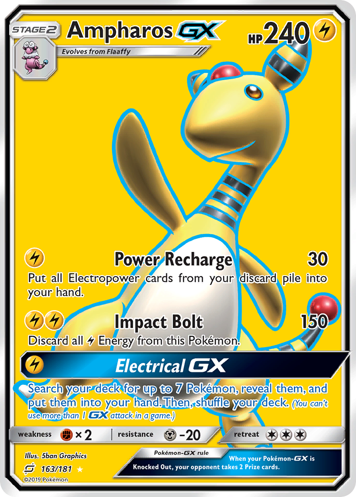 Ampharos GX (163/181) [Sun & Moon: Team Up] | Good Games Morley