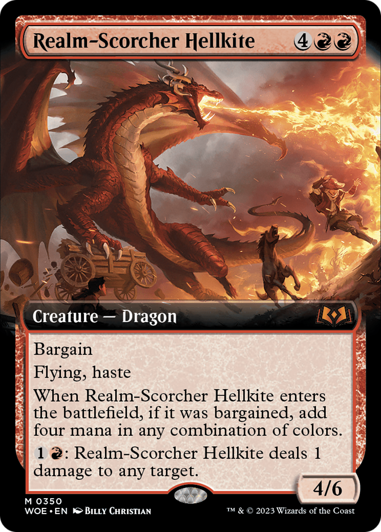 Realm-Scorcher Hellkite (Extended Art) [Wilds of Eldraine] | Good Games Morley