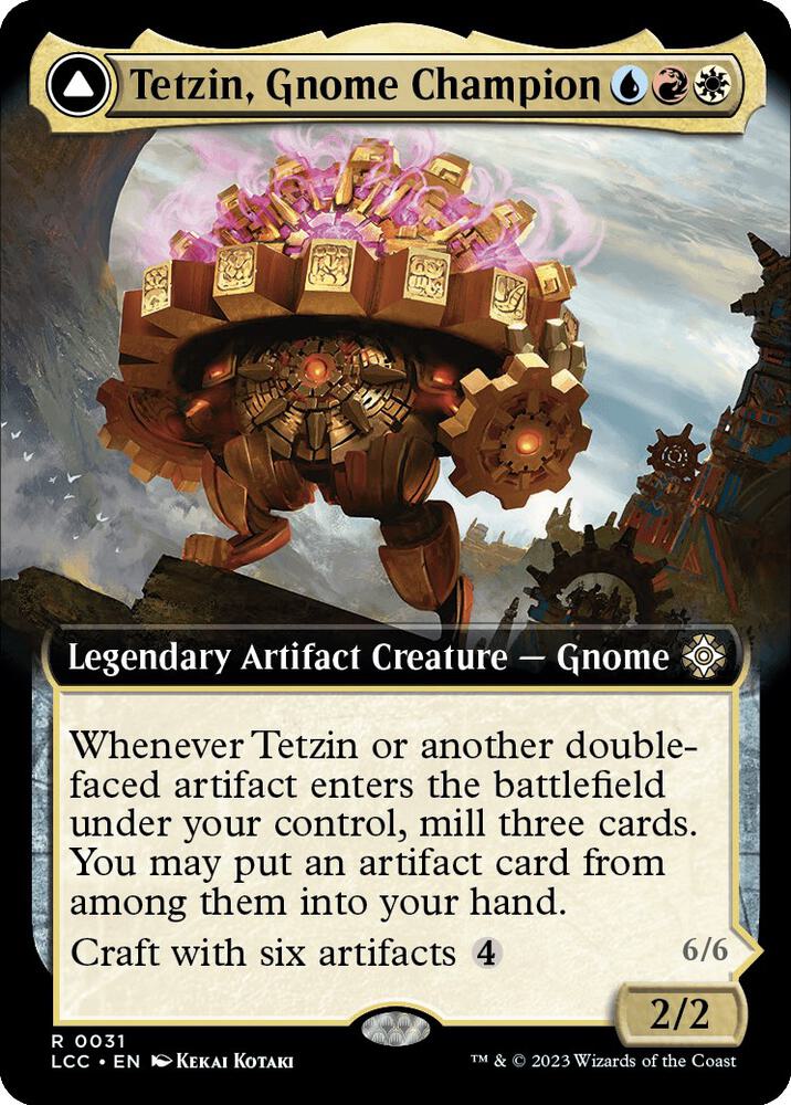 Tetzin Gnome Champion // The Golden-Gear Colossus 31 (Commander: The Lost Caverns of Ixalan)  - Extended Art Foil | Good Games Morley