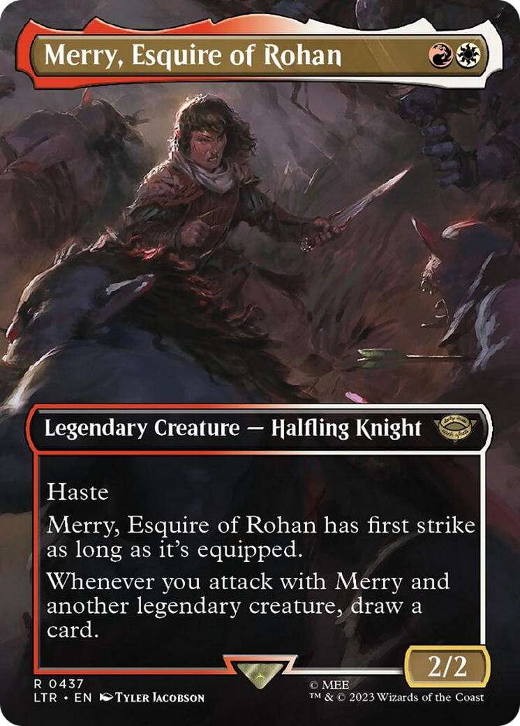 Merry, Esquire of Rohan (Borderless Alternate Art) [The Lord of the Rings: Tales of Middle-Earth] | Good Games Morley