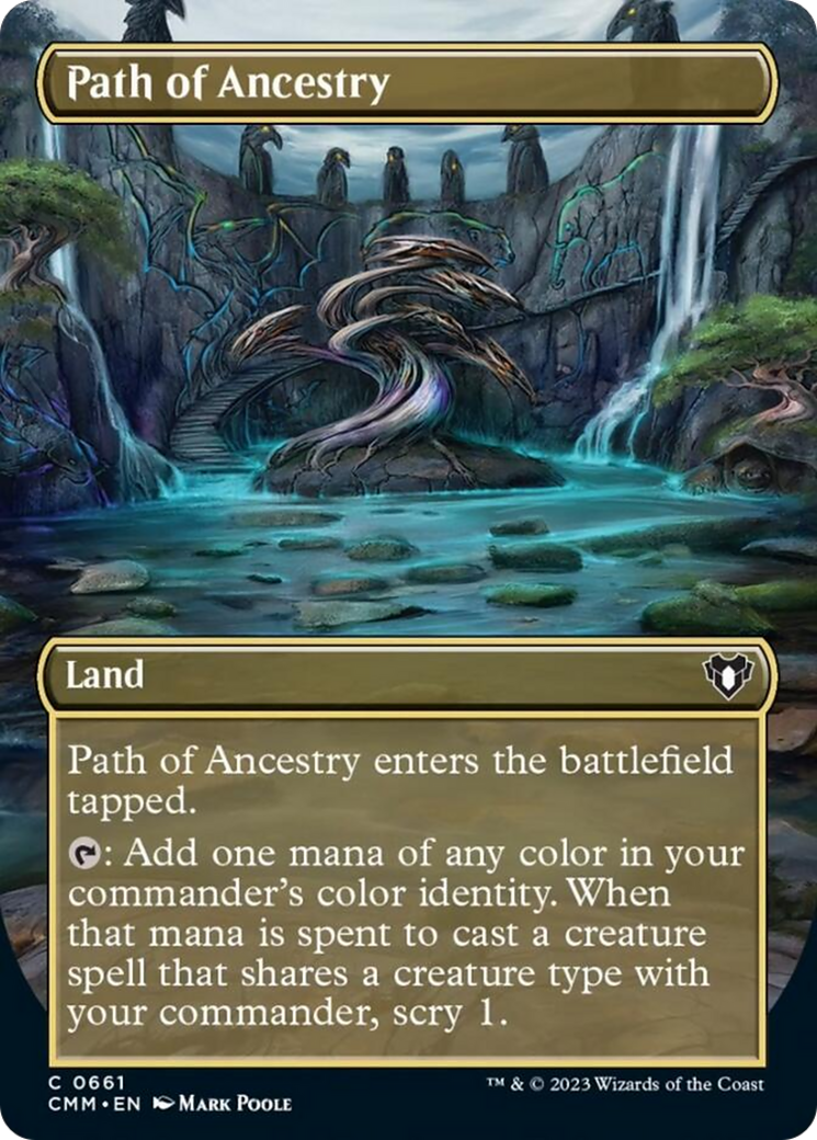 Path of Ancestry (Borderless Alternate Art) [Commander Masters] | Good Games Morley