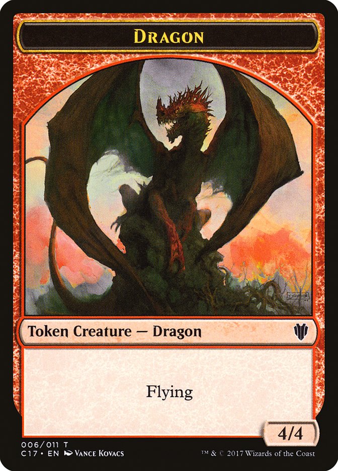 Cat Dragon // Dragon (006) Double-Sided Token [Commander 2017 Tokens] | Good Games Morley