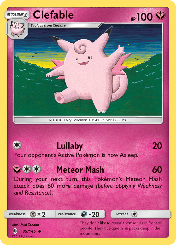 Clefable (89/145) [Sun & Moon: Guardians Rising] | Good Games Morley