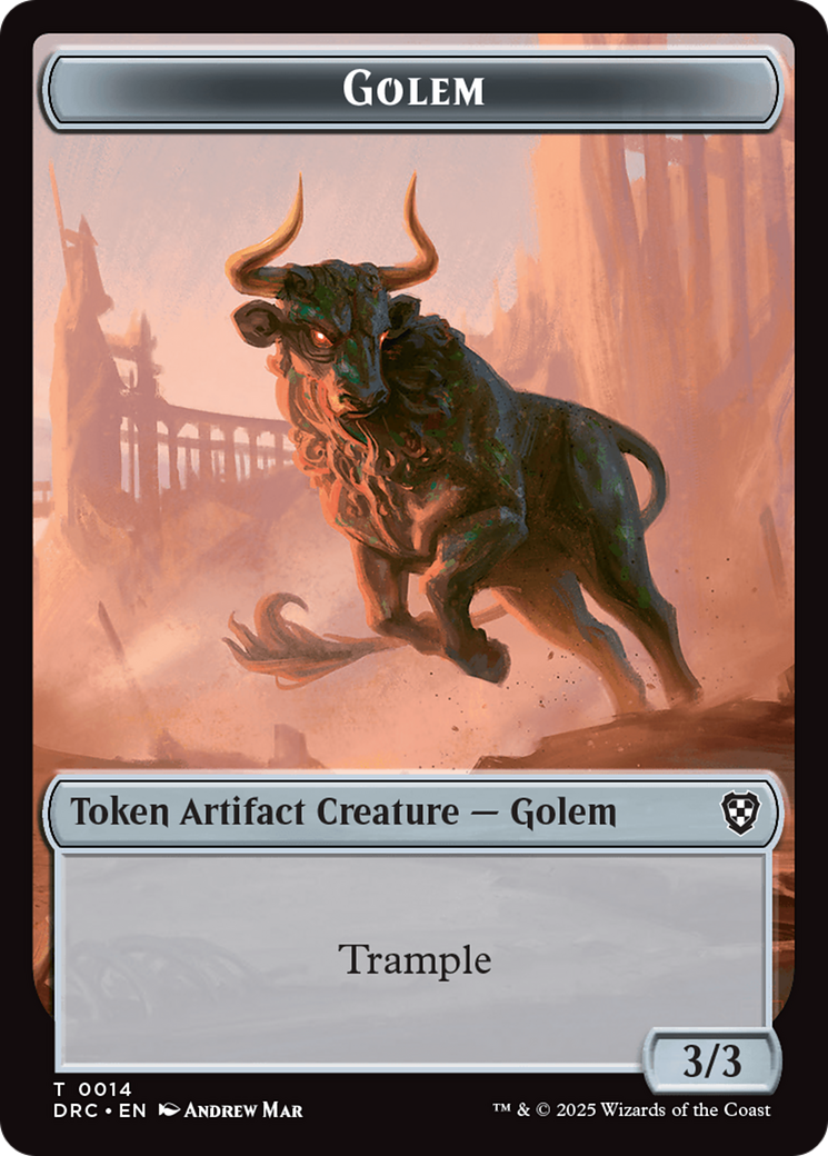 Golem (0014) // Thopter (0010) Double-Sided Token [Aetherdrift Tokens] | Good Games Morley