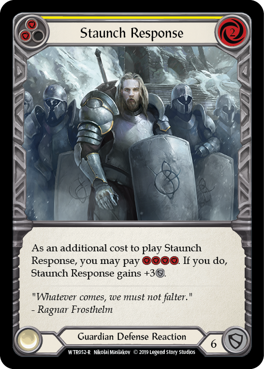 Staunch Response (Yellow) [WTR052-R] (Welcome to Rathe)  Alpha Print Normal | Good Games Morley