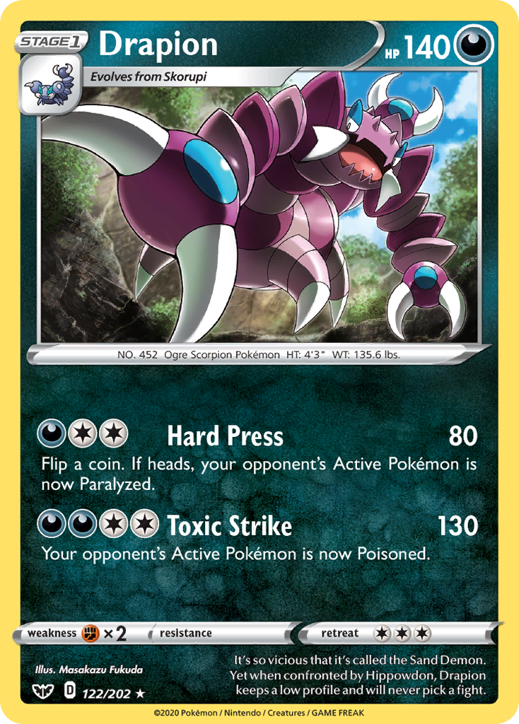 Drapion (122/202) [Sword & Shield: Base Set] | Good Games Morley