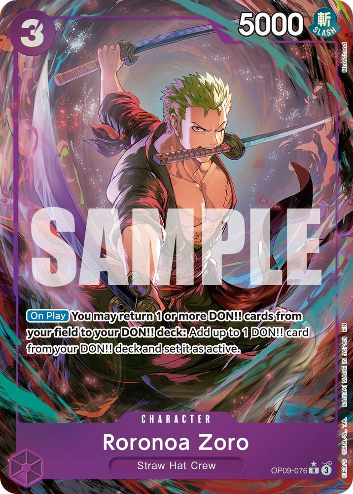Roronoa Zoro OP09-076 (Premium Booster -The Best- Vol. 2)  - Alternate Art Foil | Good Games Morley