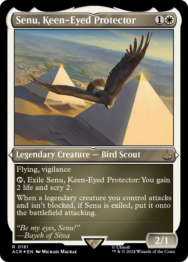 Senu, Keen-Eyed Protector (Foil Etched) [Assassin's Creed] | Good Games Morley