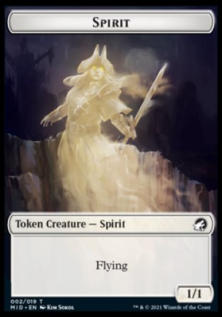Spirit // Wrenn and Seven Emblem Double-Sided Token [Innistrad: Midnight Hunt Tokens] | Good Games Morley