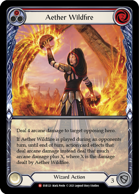 Aether Wildfire [EVR123] (Everfest)  1st Edition Extended Art Rainbow Foil | Good Games Morley