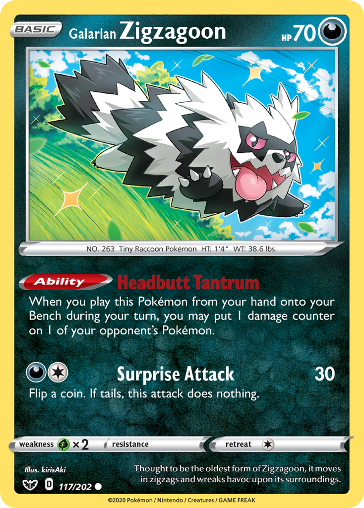 Galarian Zigzagoon (117/202) [Sword & Shield: Base Set] | Good Games Morley
