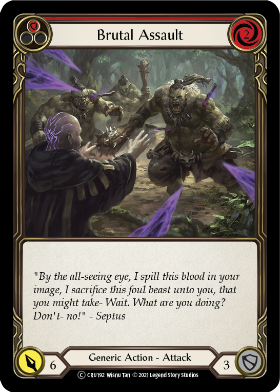 Brutal Assault (Red) [U-CRU192] (Crucible of War Unlimited)  Unlimited Rainbow Foil | Good Games Morley