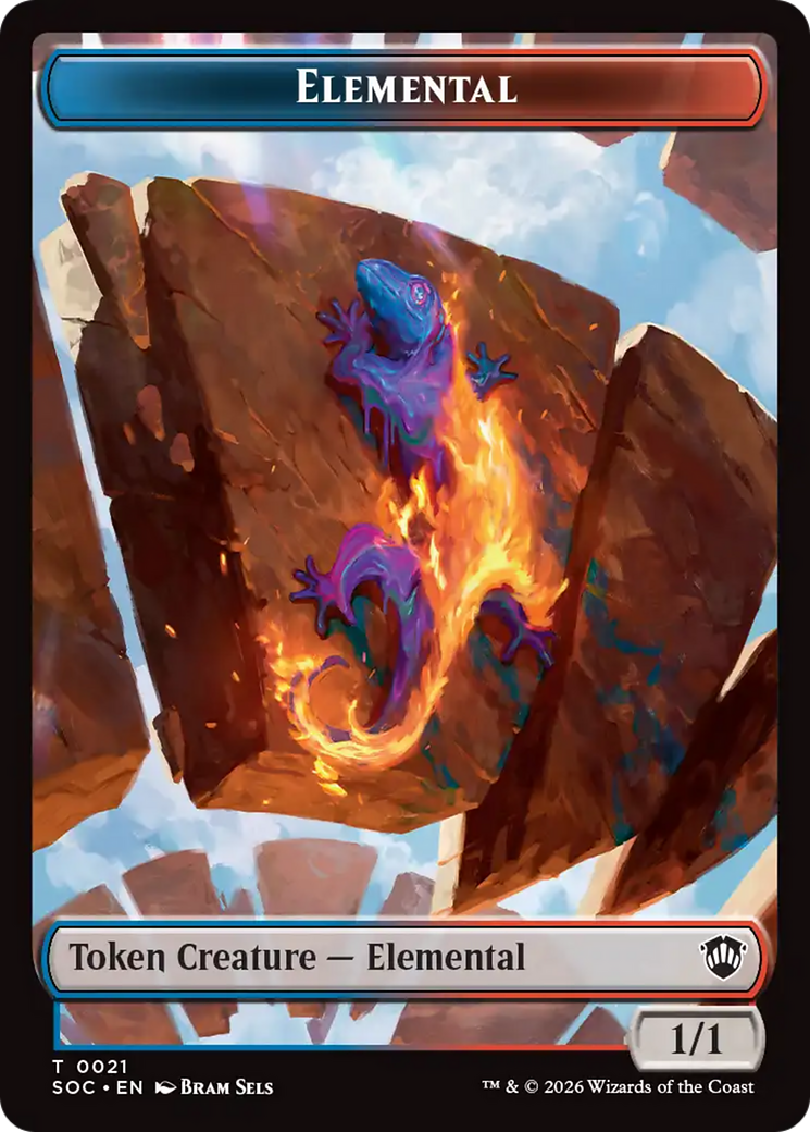 Elemental (0021) // Phyrexian Myr Double-Sided Token [Secrets of Strixhaven Commander Tokens] | Good Games Morley