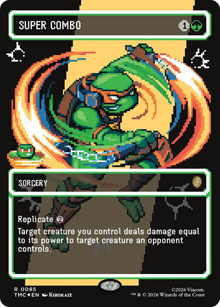 Super Combo (Borderless) (Surge Foil) [Teenage Mutant Ninja Turtles Commander] | Good Games Morley