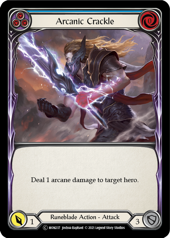Arcanic Crackle (Blue) [U-MON237-RF] (Monarch Unlimited)  Unlimited Rainbow Foil | Good Games Morley