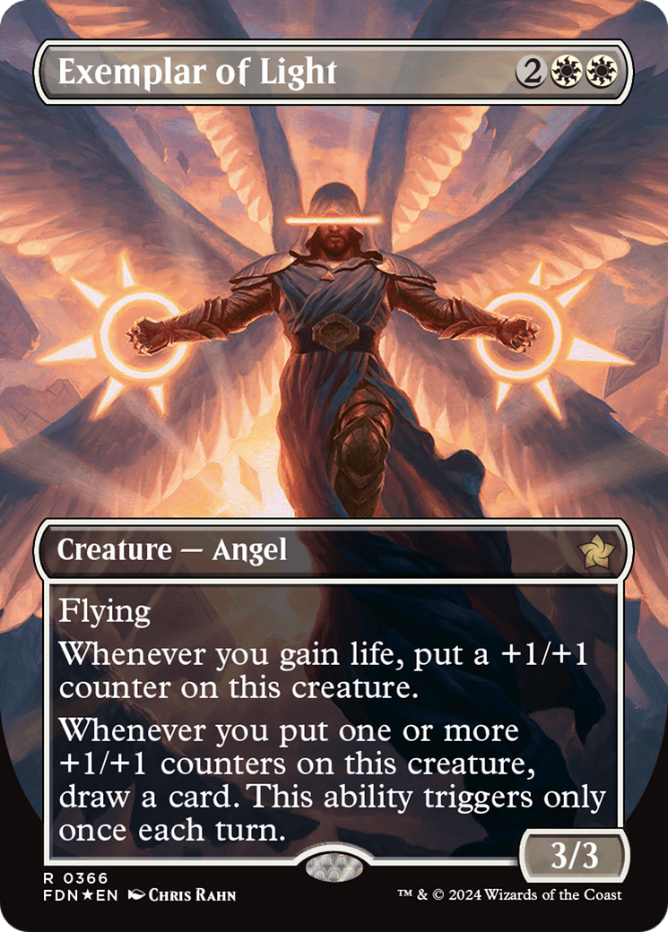 Exemplar of Light (Borderless) (Mana Foil) [Foundations] | Good Games Morley