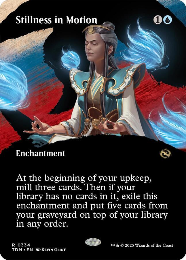 Stillness in Motion 334/291 (Tarkir: Dragonstorm)  - Borderless Foil | Good Games Morley