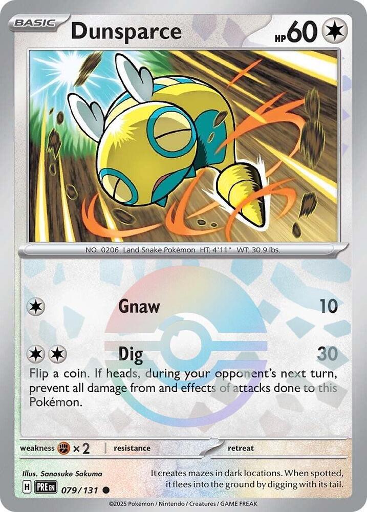 Dunsparce (079/131) (Poke Ball Pattern) [Scarlet & Violet: Prismatic Evolutions] | Good Games Morley