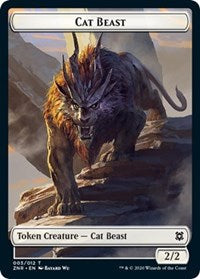 Cat Beast // Hydra Double-Sided Token [Zendikar Rising Tokens] | Good Games Morley