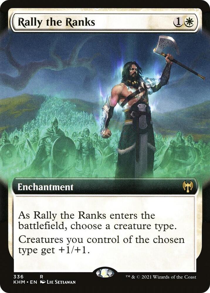 Rally the Ranks 336/285 (Kaldheim)  - Extended Art Foil | Good Games Morley