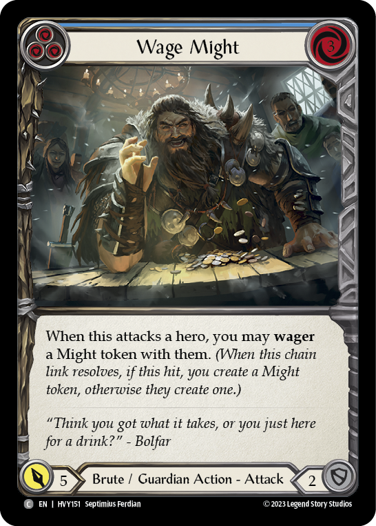 Wage Might (Blue) [HVY151] (Heavy Hitters)  Rainbow Foil | Good Games Morley