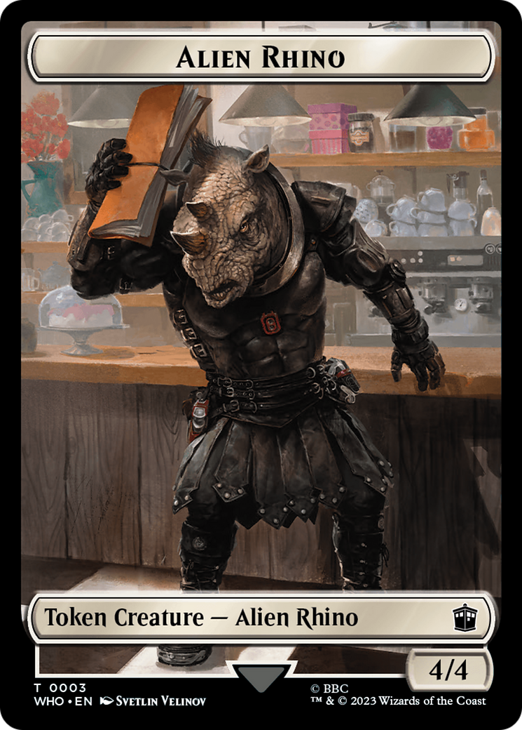 Alien Rhino // Mutant Double-Sided Token [Doctor Who Tokens] | Good Games Morley