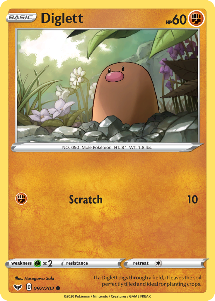 Diglett (092/202) [Sword & Shield: Base Set] | Good Games Morley