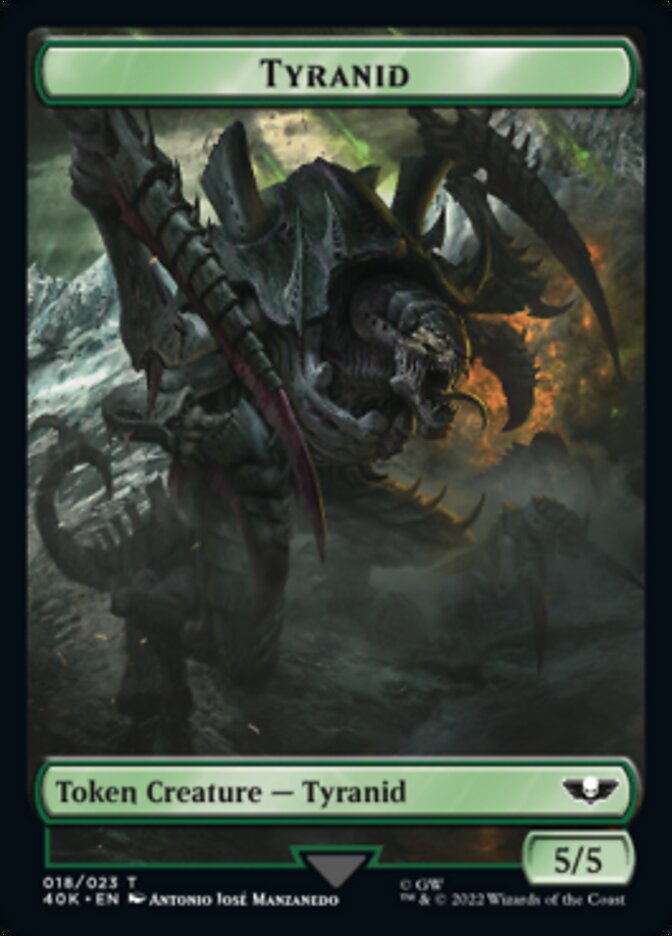 Tyranid (017) // Tyranid (018) Double-Sided Token (Surge Foil) [Warhammer 40,000 Tokens] | Good Games Morley