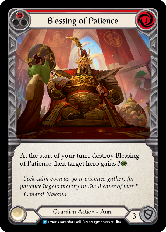 Blessing of Patience (Red) [DYN033] (Dynasty)  Rainbow Foil | Good Games Morley