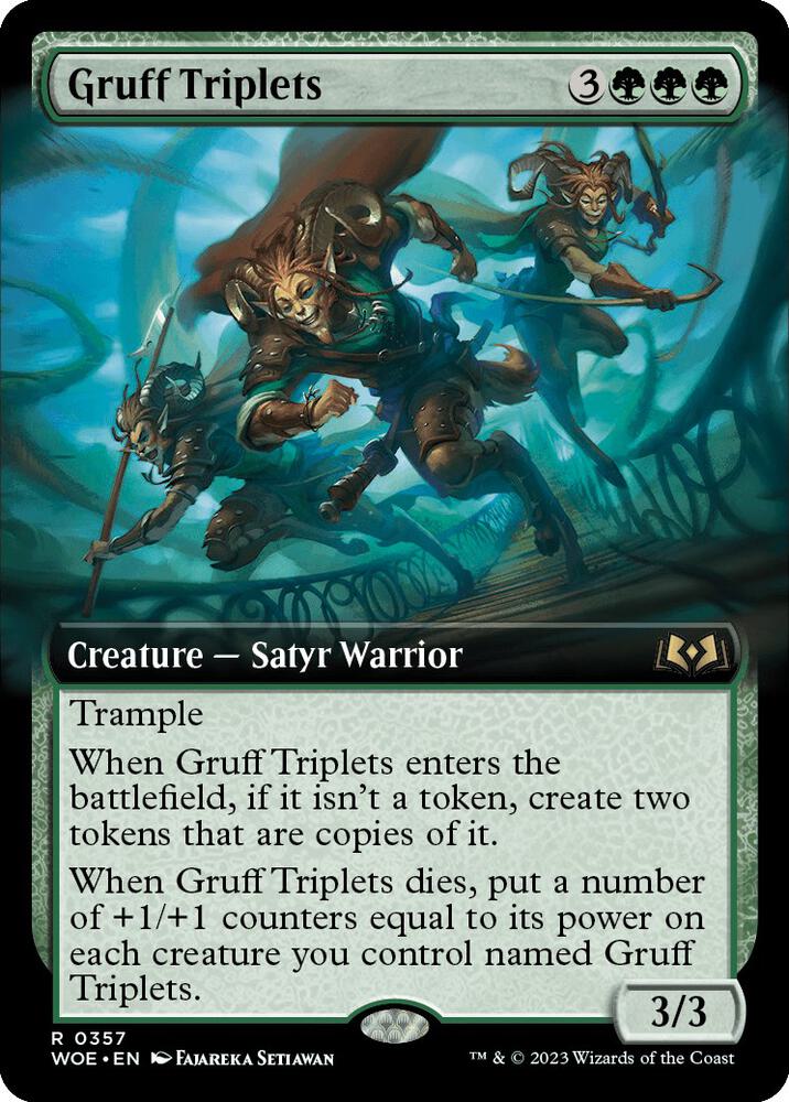 Gruff Triplets 357/276 (Wilds of Eldraine)  - Extended Art Foil | Good Games Morley