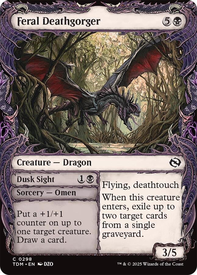 Feral Deathgorger // Dusk Sight 298/291 (Tarkir: Dragonstorm)  - Showcase | Good Games Morley