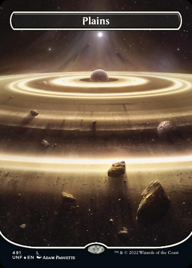 Plains (491) (Orbital Space-ic Land) (Galaxy Foil) [Unfinity] | Good Games Morley