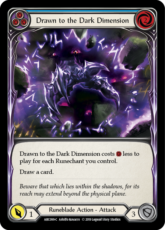 Drawn to the Dark Dimension (Blue) [ARC099-C] (Arcane Rising)  1st Edition Normal | Good Games Morley