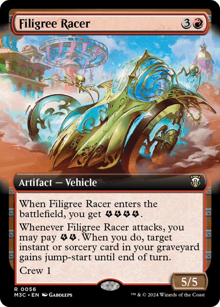 Filigree Racer (Extended Art) (Ripple Foil) [Modern Horizons 3 Commander] | Good Games Morley