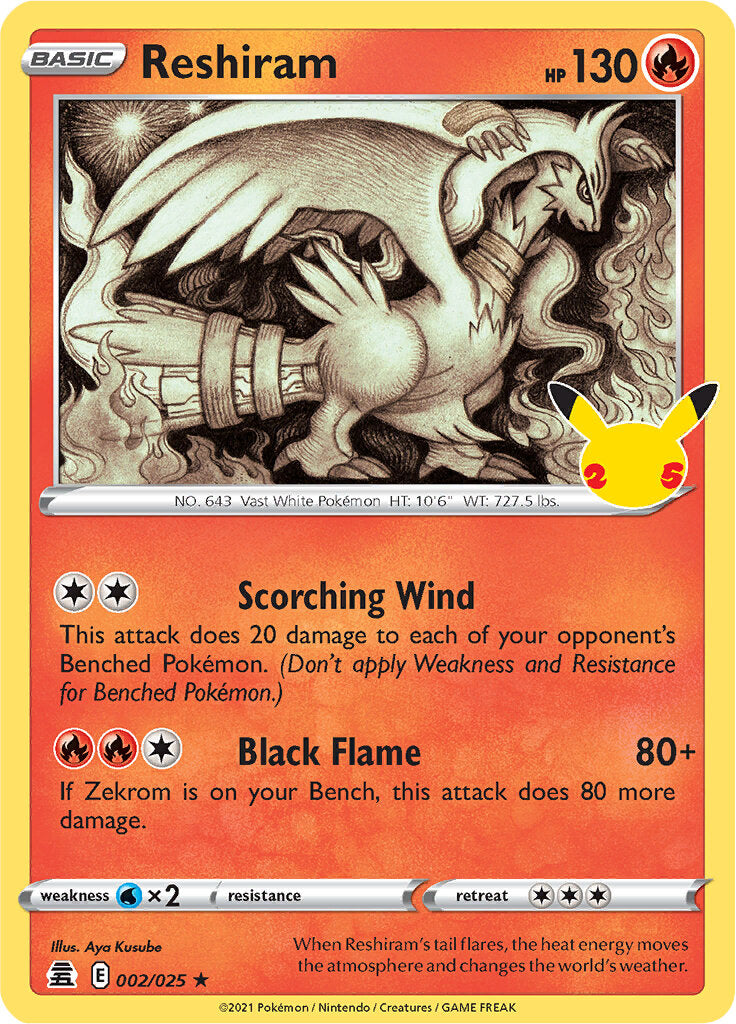 Reshiram (002/025) [Celebrations: 25th Anniversary] | Good Games Morley