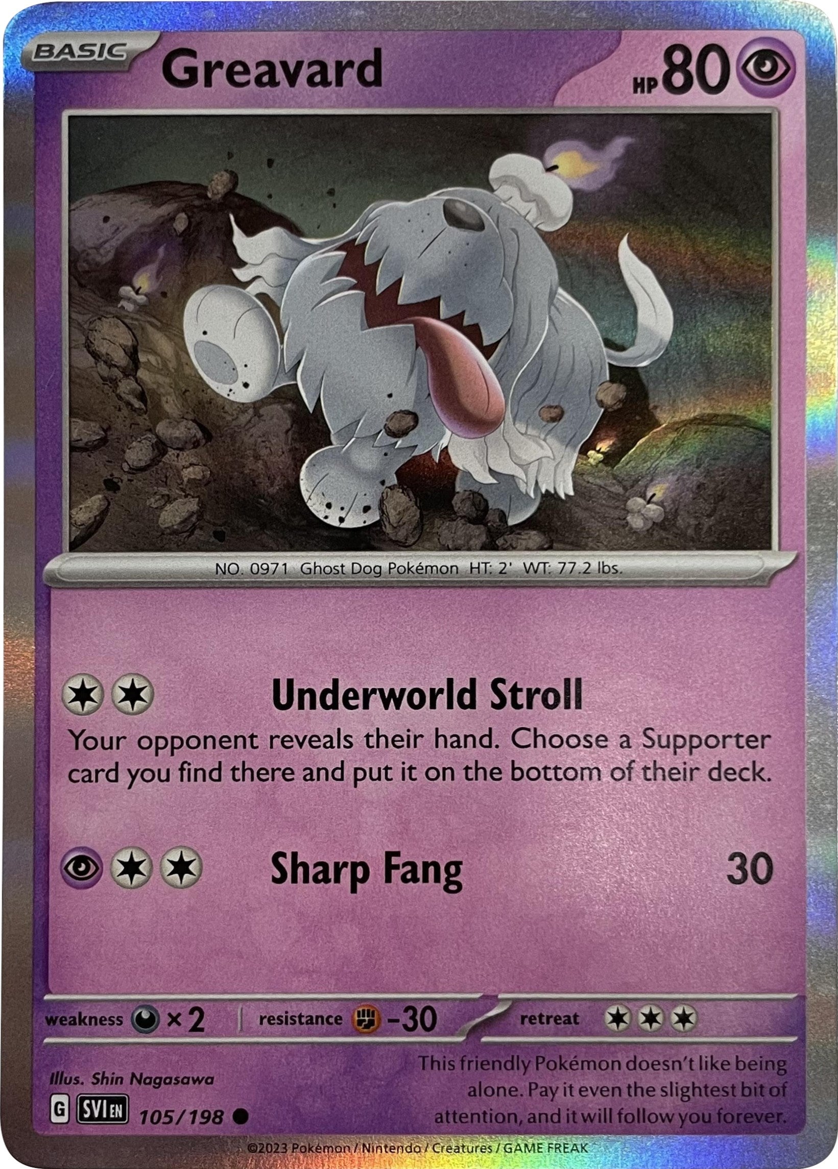Greavard (105/198) (Mirage Holo) [Scarlet & Violet: Base Set] | Good Games Morley