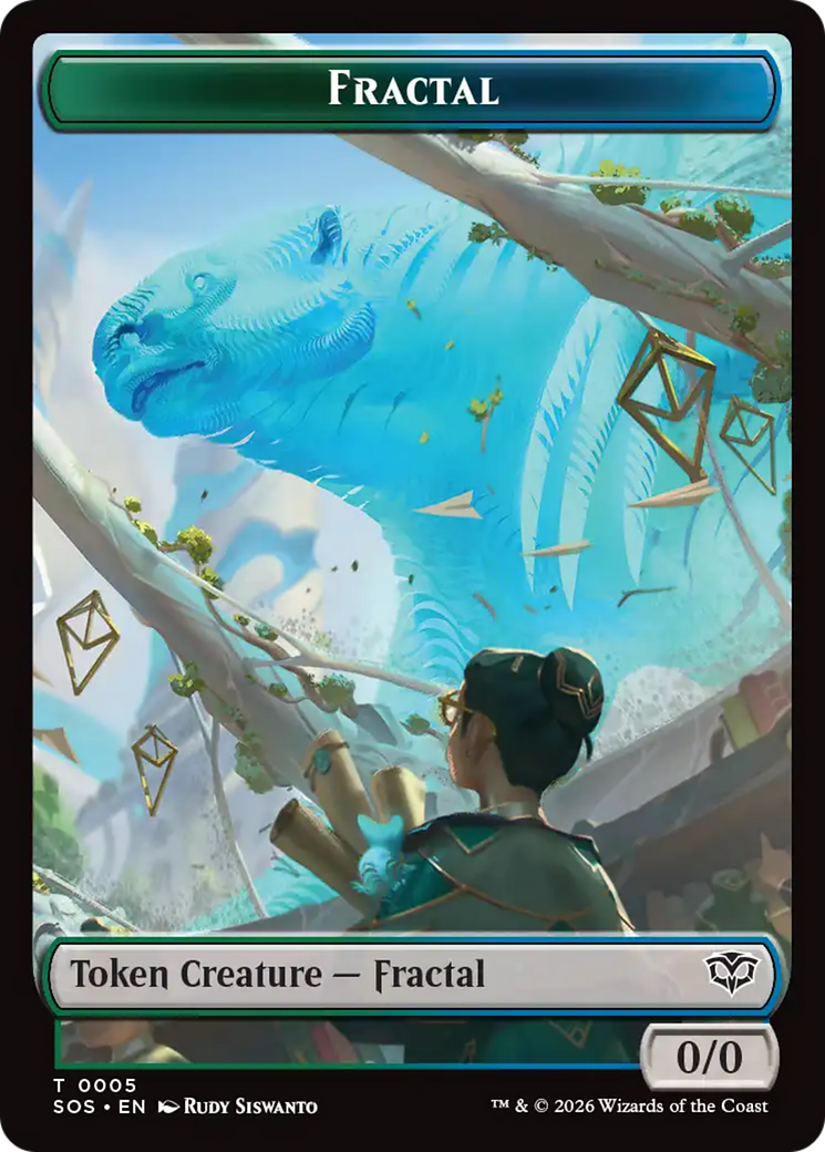 Boar // Fractal (0005) Double-Sided Token [Secrets of Strixhaven Commander Tokens] | Good Games Morley