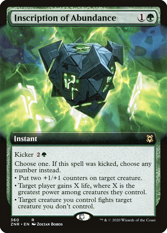 Inscription of Abundance (Extended Art) [Zendikar Rising] | Good Games Morley