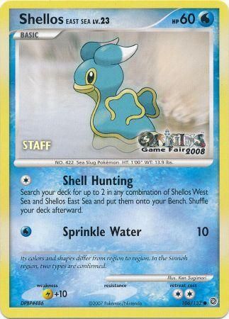 Shellos East Sea (106/132) (Origins Game Fair 2008 Staff) [Nintendo: Black Star Promos] | Good Games Morley