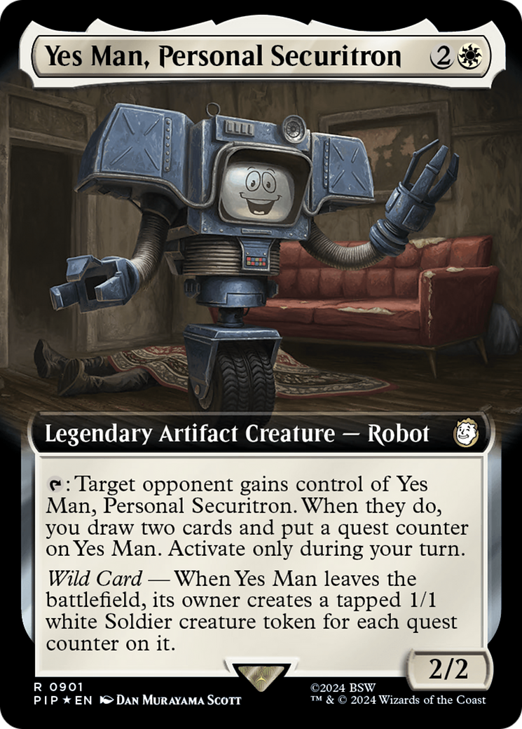 Yes Man, Personal Securitron (Extended Art) (Surge Foil) [Fallout] | Good Games Morley