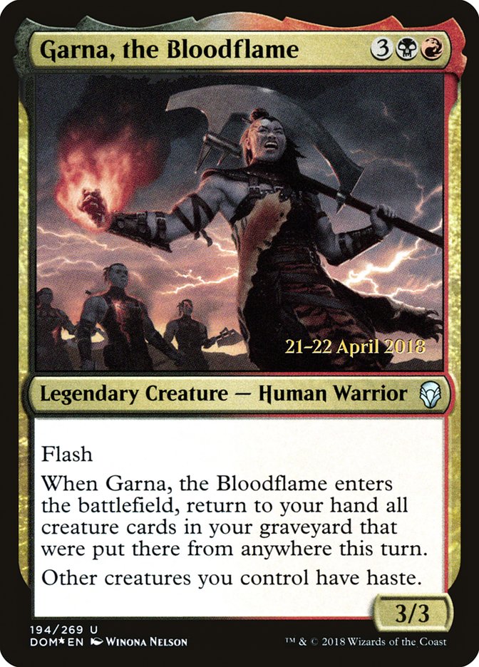 Garna, the Bloodflame [Dominaria Prerelease Promos] | Good Games Morley