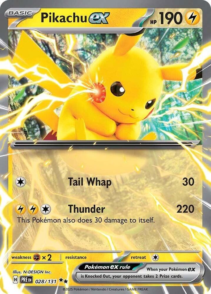 Pikachu ex  028/131 (SV: Prismatic Evolutions)  - Holofoil | Good Games Morley